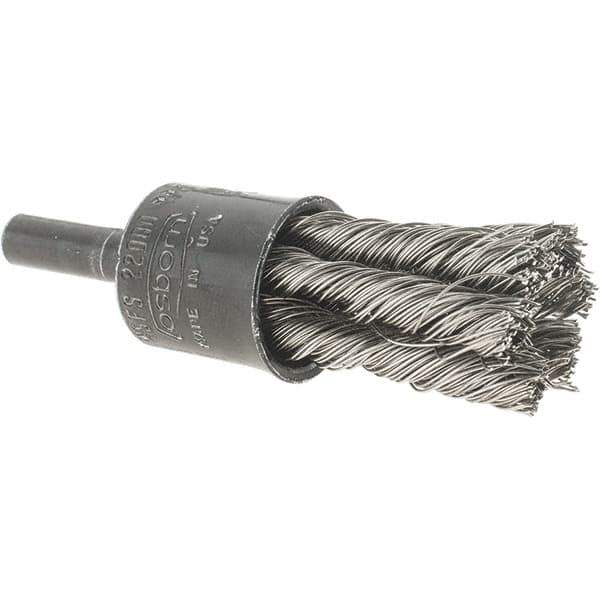 Osborn - 1/2" Brush Diam, Knotted, End Brush - 22,000 Max RPM - Exact Industrial Supply