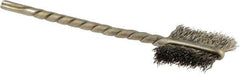Osborn - 1/2" Diam Flat Stainless Steel Tube Brush - 0.005" Filament Diam, 9/16" Brush Length, 2-1/8" OAL, 3/32" Diam Shank - Exact Industrial Supply