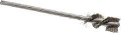 Osborn - 3/8" Diam Helical Stainless Steel Tube Brush - 0.005" Filament Diam, 1" Brush Length, 3-1/2" OAL, 1/8" Diam Shank - Exact Industrial Supply