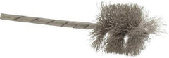 Osborn - 1" Diam Helical Stainless Steel Tube Brush - 0.005" Filament Diam, 1" Brush Length, 3-1/2" OAL, 1/8" Diam Shank - Exact Industrial Supply