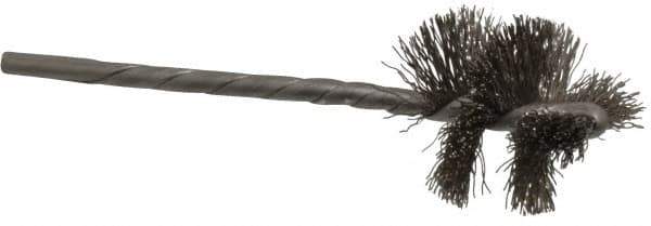Osborn - 1" Diam Helical Stainless Steel Tube Brush - 0.008" Filament Diam, 1" Brush Length, 3-1/2" OAL, 1/8" Diam Shank - Exact Industrial Supply