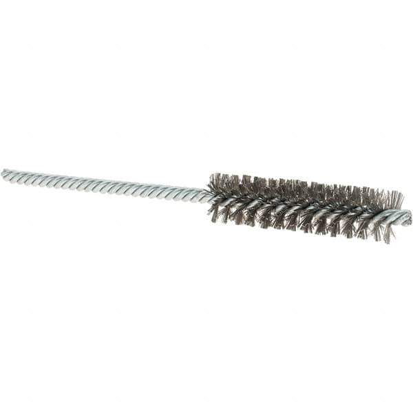 Osborn - 1/2" Diam Helical Stainless Steel Tube Brush - Double Spiral, 0.004" Filament Diam, 2" Brush Length, 5" OAL, 0.187" Diam Shank - Exact Industrial Supply