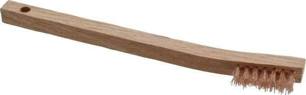 Osborn - 3 Rows x 7 Columns Polypropylene Scratch Brush - 1-7/16" Brush Length, 7-3/4" OAL, 7/16" Trim Length, Wood Curved Handle - Exact Industrial Supply