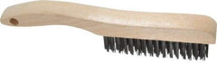 Osborn - 4 Rows x 16 Columns Steel Scratch Brush - 5-1/4" Brush Length, 10" OAL, 1-1/8" Trim Length, Wood Shoe Handle - Exact Industrial Supply