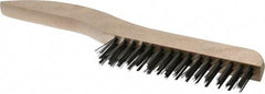 Osborn - 2 Rows x 15 Columns Steel Scratch Brush - 5-1/4" Brush Length, 10" OAL, 1-1/8" Trim Length, Wood Shoe Handle - Exact Industrial Supply