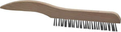 Osborn - 1 Rows x 16 Columns Steel Plater's Brush - 5" Brush Length, 10" OAL, 3/4" Trim Length, Wood Shoe Handle - Exact Industrial Supply