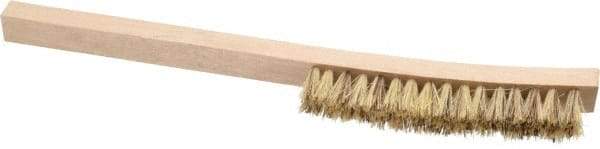 Osborn - 2 Rows x 16 Columns Palmyra/Tampico Plater's Brush - 6" Brush Length, 12" OAL, 1" Trim Length, Wood Curved Handle - Exact Industrial Supply