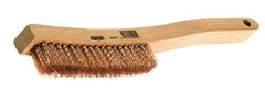 Weiler - 4 Rows x 19 Columns Nylon Plater Brush - 5-1/2 Inch Brush Length, 13 Inch Overall Length, 1 Inch Trim Length, Wood Handle - Exact Industrial Supply