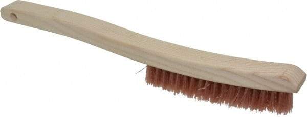 Osborn - 4 Rows x 18 Columns Polypropylene Plater's Brush - 6" Brush Length, 13-1/4" OAL, 7/8" Trim Length, Wood Curved Handle - Exact Industrial Supply
