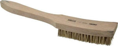 Osborn - 6 Rows x 17 Columns Palmyra/Tampico Plater's Brush - 4-13/16" Brush Length, 11-5/8" OAL, 1" Trim Length, Wood Curved Handle - Exact Industrial Supply
