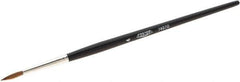 Osborn - #4 Sable Artist's Paint Brush - 1/8" Wide, 5/8" Bristle Length, 5-3/4" Wood Handle - Exact Industrial Supply