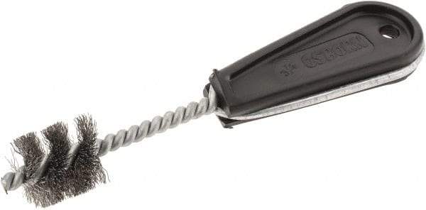 Osborn - 1" Long x 57/64" Diam Steel Tube End Fitting Brush - 6-3/8" OAL, 0.008" Wire Diam - Exact Industrial Supply