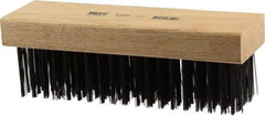 Osborn - 6 Rows x 19 Columns Steel Scratch Brush - 7-1/4" Brush Length, 1-5/8" Trim Length, Wood Straight Handle - Exact Industrial Supply
