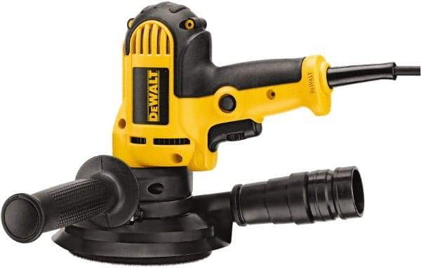 DeWALT - 5" Max Disc, 3,700 RPM, Electric Handheld Disc Sander - 120 Volts, Includes Wrench, 5" H&L Pad & Dust Shroud - Exact Industrial Supply