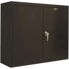 Hallowell - 1 Shelf Wall Storage Cabinet - Steel, 36" Wide x 12" Deep x 30" High, Black - Exact Industrial Supply