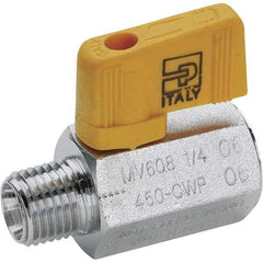 Parker - 1/2" Pipe, Brass Miniature Ball Valve - Male x Female Ends, Wedge Handle - Exact Industrial Supply