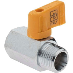 Parker - 3/8" Pipe, Brass Miniature Ball Valve - Male x Female Ends, Wedge Handle - Exact Industrial Supply