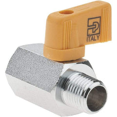 Parker - 1/4" Pipe, Brass Miniature Ball Valve - Male x Female Ends, Wedge Handle - Exact Industrial Supply
