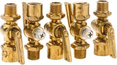Parker - 1/4" Pipe, Female Pipe to Male Pipe Drain Cock & Shutoff Valve - 1/4-18 Thread, 30 Max psi - Exact Industrial Supply