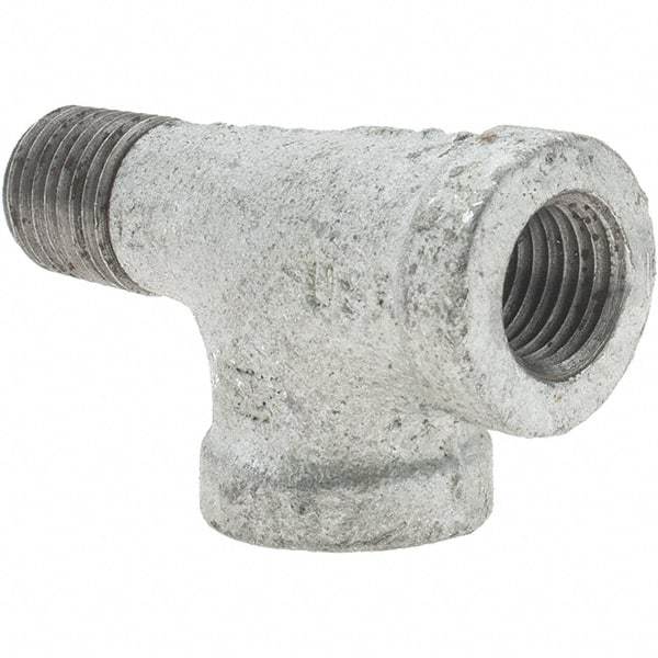 Value Collection - Size 1/4", Class 150, Malleable Iron Galvanized Pipe Street Tee - 150 psi, Threaded End Connection - Exact Industrial Supply