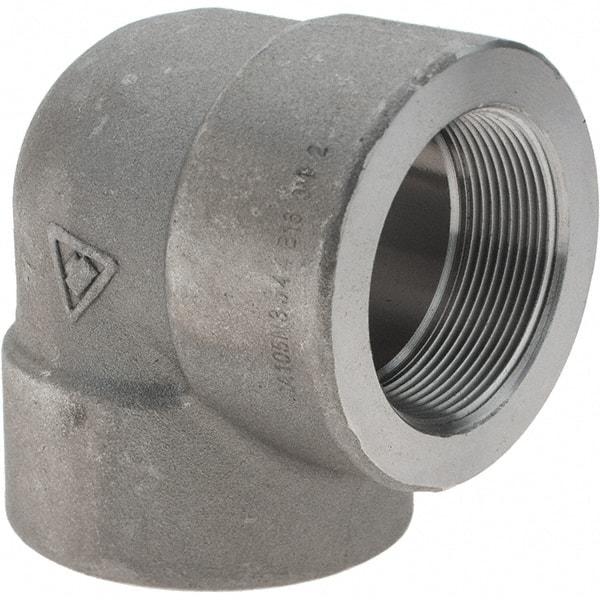 Value Collection - Size 2", Class 3,000, Forged Carbon Steel Black Pipe 90° Elbow - NPT End Connection - Exact Industrial Supply