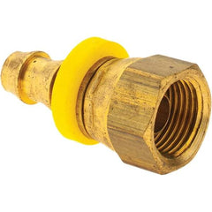 Value Collection - 1/2" ID 1/2 NPSM Barbed Push On Female Pipe Swivel - Brass - Exact Industrial Supply