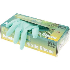 Disposable Gloves: Size X-Large, 5.5 mil, Nitrile Green