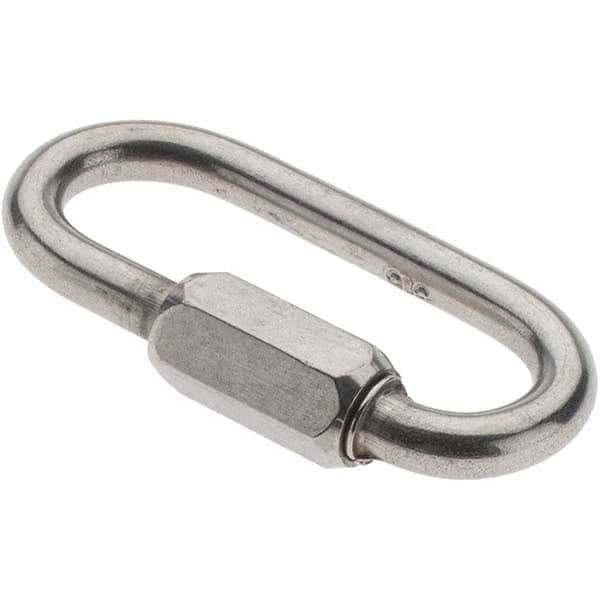 Value Collection - Stainless Steel Quick Link - 3/16" Diameter, 800 Lb Load Limit - Exact Industrial Supply