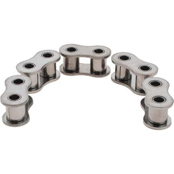 Value Collection - ANSI 40, Roller Chain Link - For Use with Stainless Steel Single Strand Chain - Exact Industrial Supply