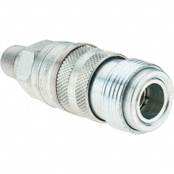 Value Collection - 3/8 Male Pipe Industrial Pneumatic Hose Coupler - Steel - Exact Industrial Supply