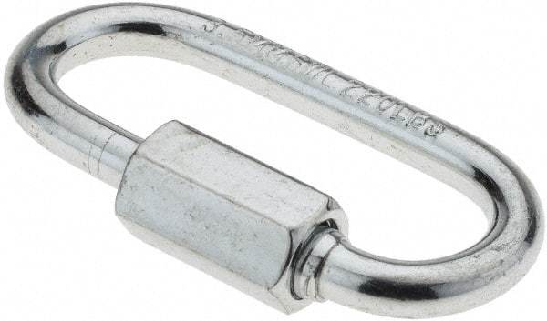 Value Collection - Zinc Plated Carbon Steel Quick Link - 1/8" Diameter, 220 Lb Load Limit - Exact Industrial Supply