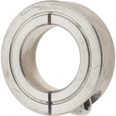 Value Collection - 1" Bore, Stainless Steel, One Piece Clamp Collar - 1-3/4" Outside Diam, 1/2" Wide - Exact Industrial Supply