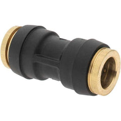 Parker - 1/2" Outside Diam, Brass Push-to-Connect Tube Union - 250 Max psi, Tube to Tube Connection - Exact Industrial Supply