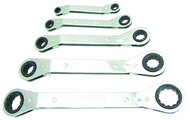 5 Piece - 12 Point - Offset Ratcheting Box Wrench Set - Exact Industrial Supply