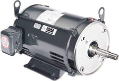 US Motors - ODP Enclosure, No Thermal Protection, 1,740 RPM, 208-230/460 Volt, 60 Hz, Three Phase Energy Efficient Motor - Size 143 Frame, Rigid Mount, 1 Speed, Ball Bearings, 3.1-3/1.5 Full Load Amps, F Class Insulation, CCW Lead End - Exact Industrial Supply