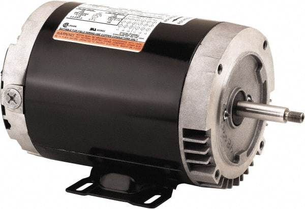US Motors - 1/2 hp, ODP Enclosure, No Thermal Protection, 3,450 RPM, 575 Volt, 60 Hz, Three Phase Standard Efficient Motor - Size 56 Frame, C-Face Mount, 1 Speed, Ball Bearings, 0.9 Full Load Amps, B Class Insulation, CCW Lead End - Exact Industrial Supply