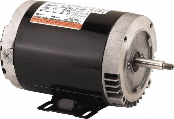 US Motors - 2 hp, ODP Enclosure, No Thermal Protection, 3,510 RPM, 208-230/460 Volt, 60 Hz, Three Phase Standard Efficient Motor - Size 56 Frame, Rigid Mount, 1 Speed, Ball Bearings, 5.5-5.1/2.5 Full Load Amps, F Class Insulation, CCW Lead End - Exact Industrial Supply