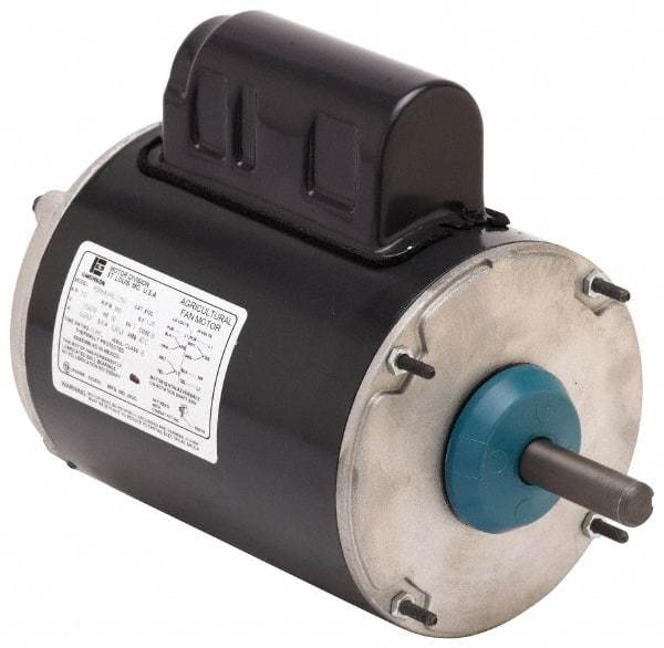 US Motors - 1/3 hp, TEAO Enclosure, Auto Thermal Protection, 1,075 RPM, 115 Volt, 60 Hz, Industrial Electric AC/DC Motor - Size 48 Frame, Stud Mount, 1 Speed, Ball Bearings, 5.2 Full Load Amps, B Class Insulation, CW Drive End - Exact Industrial Supply