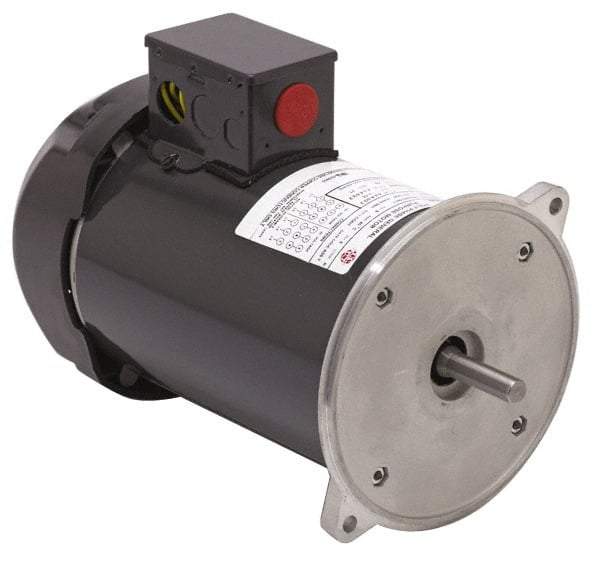 US Motors - 1/4 hp, TENV Enclosure, Manual Thermal Protection, 1,725 RPM, 115/230 Volt, 60 Hz, Industrial Electric AC/DC Motor - Size 56 Frame, Rigid Base Mount, 1 Speed, Ball Bearings, 4.4/2.2&5.2/2.6 Full Load Amps, B Class Insulation, Reversible - Exact Industrial Supply
