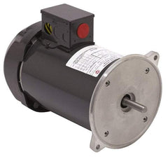 US Motors - 1/2 hp, TEFC Enclosure, Manual Thermal Protection, 1,725 RPM, 115/230 Volt, 60 Hz, Industrial Electric AC/DC Motor - Size 56 Frame, Flange Mount, 1 Speed, Ball Bearings, 8.6/4.3 & 10.4/5.4 Full Load Amps, B Class Insulation, Reversible - Exact Industrial Supply