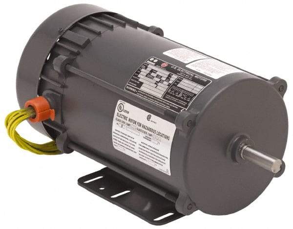 US Motors - 3/4 hp, TEFC Enclosure, Auto Thermal Protection, 3,450 RPM, 115/230 Volt, 60 Hz, Industrial Electric AC/DC Motor - Size 56 Frame, C-Face Mount, 1 Speed, Ball Bearings, 9.8/4.9 Full Load Amps, BR Class Insulation, Reversible - Exact Industrial Supply