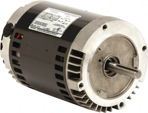 US Motors - 1/5 hp, OPAO Enclosure, Auto Thermal Protection, 1,050 RPM, 208-230 Volt, 60 Hz, Industrial Electric AC/DC Motor - Size 42 Frame, Ring/Stud Mount, 3 Speed, Sleeve Bearings, 3.9 Full Load Amps, B Class Insulation, CW Shaft End - Exact Industrial Supply