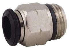 Alpha Technologies - 12mm Outside Diam, 1/2 Universal, Nickel Plated Brass Push-to-Connect Tube Male Connector - 250 Max psi, Tube to Universal Thread Connection, Buna O-Ring - Exact Industrial Supply