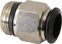 Alpha Technologies - 14mm Outside Diam, 1/2 Universal, Nickel Plated Brass Push-to-Connect Tube Male Connector - 250 Max psi, Tube to Universal Thread Connection, Buna O-Ring - Exact Industrial Supply