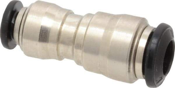 Alpha Technologies - 6 x 4mm Outside Diam, Nickel Plated Brass Push-to-Connect Tube Union - 250 Max psi, Tube to Tube Connection, Buna O-Ring - Exact Industrial Supply
