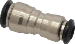 Alpha Technologies - 8 x 6mm Outside Diam, Nickel Plated Brass Push-to-Connect Tube Union - 250 Max psi, Tube to Tube Connection, Buna O-Ring - Exact Industrial Supply