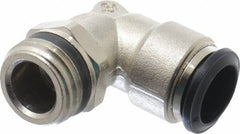 Alpha Technologies - 14mm Outside Diam, 1/2 Universal, Nickel Plated Brass Push-to-Connect Tube Male Swivel Elbow - 250 Max psi, Tube to Universal Thread Connection, Buna O-Ring - Exact Industrial Supply
