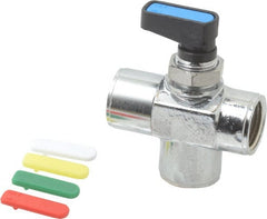 Aignep USA - 3/8" Pipe, Full Port, Brass Standard Ball Valve - Exact Industrial Supply