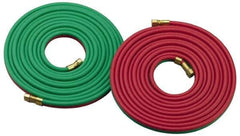 Parker - 3/8" Inside x 0.656" Outside Diam, Grade R Welding Hose - Green & Red, 50' Long, Twin Style, 200 psi Working Pressure - Exact Industrial Supply