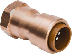 B&K Mueller - 1/2" Outside Diam, Metal Push-to-Connect Tube Female Connector - 200 Max psi, Tube to Female NPT Connection, Rubber O-Ring - Exact Industrial Supply